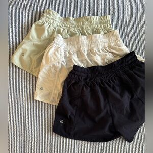 Lululemon 3x pairs of shorts all size 8